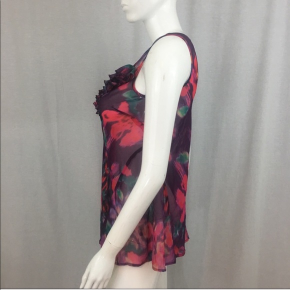 SOLD Medium Express Floral Sheer Sleeveless Blouse - Picture 6 of 8